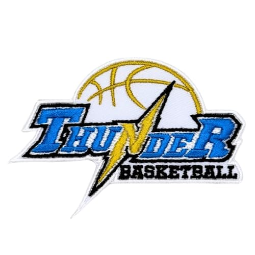Siam Accs Basketball-Fans, Donner-Basketball-Logo, Stickerei, National-Basketball-Fan, Lieblings-Team, zum Aufbügeln oder Aufnähen, für Kleidung, Rucksäcke, Jeans, Motorrad, zum Aufnähen auf Jacken von Generic