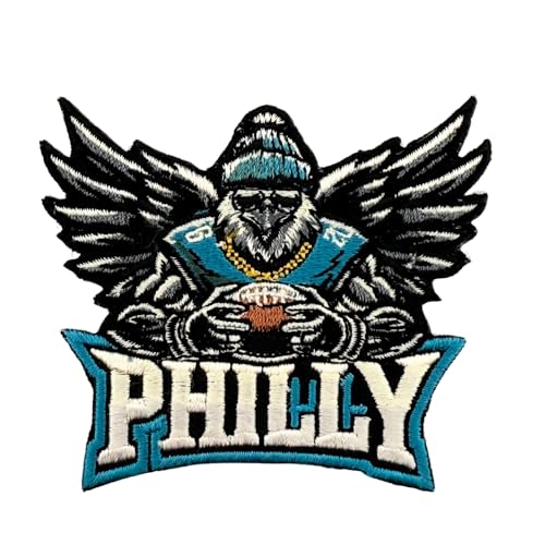 Siam Accs Rugby-Fans American Football Philly Logo Patch Stickerei American Football Fan Favorite Team zum Aufbügeln oder Aufnähen für Kleidung, Rucksäcke, Jeans, Motorrad, zum Aufnähen auf von Generic