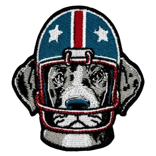 Siam Accs Rugby-Fans Deutsch Kurzhaar Zeiger Hund mit Helm Patch Stickerei American Football Fan zum Aufbügeln Aufnähen für Kleidung Rucksäcke Jeans Motorrad Custom Jacken Hüte Taktische Taschen von Generic