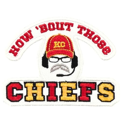 Siam Accs Rugby-Fans Kansas City How 'Bout Those Chiefs Patch Stickerei American Football Iron On Sew On for Clothing Backpacks Jeans Motorcycle Sew On Custom Jackets Hats Tactical Bags von Generic