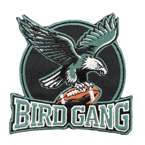 Siam Accs Rugby-Fans Philadelphia Bird Gang Patch Stickerei (schwarz) für American Football Fan Lieblingsteam zum Aufbügeln oder Aufnähen, bestickter Aufnäher von Generic