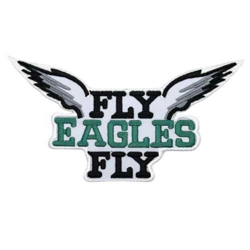 (Große Größe) Siam Accs Rugby-Fans Philadelphia Stickerei Patch (weiß) American Football Fan Lieblingsteam zum Aufbügeln oder Aufnähen für Kleidung, Rucksäcke, Jeans, Motorrad, individuelle Jacken, von Generic