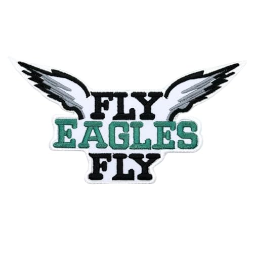 (Große Größe) Siam Accs Rugby-Fans Philadelphia Stickerei Patch (weiß) American Football Fan Lieblingsteam zum Aufbügeln oder Aufnähen für Kleidung, Rucksäcke, Jeans, Motorrad, individuelle Jacken, von Generic