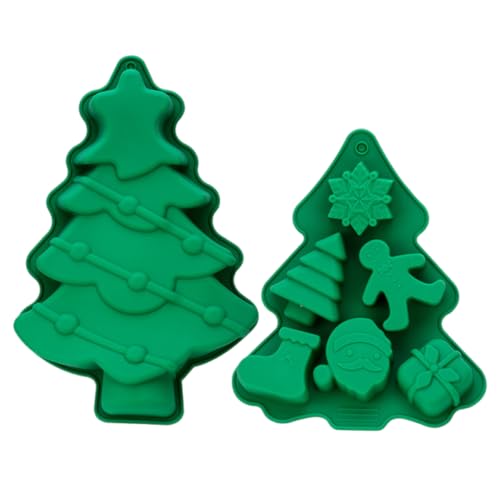 Silikon-Backformen für Weihnachten, antihaftbeschichtet, groß, mit 3D-Weihnachtsbaum, Schneeflocke, Weihnachtsmann und Schneemann, für Urlaub, Backen, Süßigkeiten, Seife, Kerzen, 2 Stück Silikon-Backformen für Weihnachten, antihaftbeschichtet, groß, mit 3D-Weihnachtsbaum, Schneeflocke, Weihnachtsmann und Schneemann, für Urlaub, Backen, Süßigkeiten, Seife, Kerzen, 2 Stück von Generic