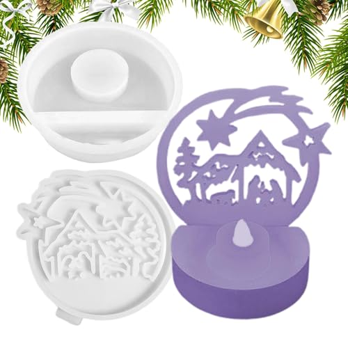 Silikon-Gießform für Krippen, Kerzenform für Krippen, Weihnachtsform aus Silikonguss für Krippe, Kerzenform, Krippendekorationsform Silikon-Gießform für Krippen, Kerzenform für Krippen, Weihnachtsform aus Silikonguss für Krippe, Kerzenform, Krippendekorationsform von Generic