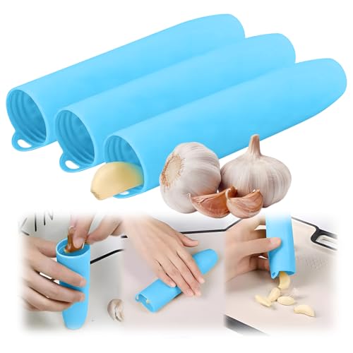 Silikon Knoblauchschäler; Knoblauch schälen mit Silikonrohrroller; Silikon Knoblauch Schälroller Schäler; Knoblauchroller Schälrohr (blau) von Generic
