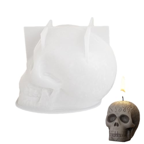 Silikon-Schädel: 3D-Skelett für Epoxidharz, Kerze, Seife, Eiswürfel, Totenkopf, wiederverwendbar, für Kunsthandwerk, Heimdekoration, Schmuck, Halloween, DIY, Geschenke von Generic