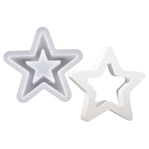 Silikon-Sternform-Set, sternförmige Bastelformen, vielseitige hohle sternförmige Formen für Harz, Kerzen und Bastelarbeiten, perfekt für festliche Dekorationen, Kerzenherstellung, Silikonformen Silikon-Sternform-Set, sternförmige Bastelformen, vielseitige hohle sternförmige Formen für Harz, Kerzen und Bastelarbeiten, perfekt für festliche Dekorationen, Kerzenherstellung, Silikonformen von Generic