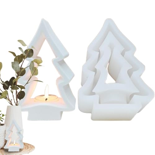 Silikon-Weihnachtsbaum-Form – wiederverwendbare, weiche Kerzenhalter-Bastelform | Antihaft-Silikon-Gießform für Harz, , Zement | Weihnachtsfeierbedarf, Kerzenhalter Handwerk für Urlaubsdekoration von Generic