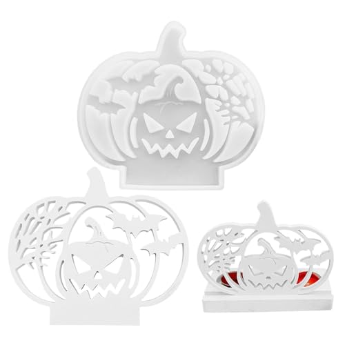 -Silikonform, Halloween-Harzform, Kerzenständer-Formen, Schokolade, Aromatherapie, handgefertigte Formen, wiederverwendbare Epoxidharz-Gussrequisiten, Desktop-Dekoration für Bastelarbeiten von Generic