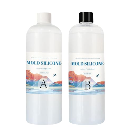 Silikonform-Kit | Transluzentes Flüssigform-Silikon-Set | Formenbauer für Gießharz, Gipsguss, Kerzen, Ton, DIY-Formen – Mischungsverhältnis 1:1 von Generic