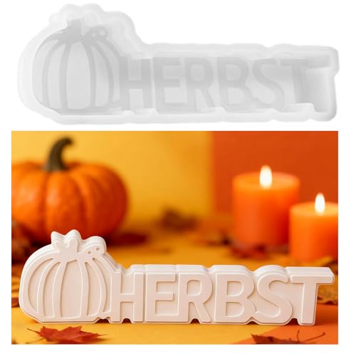 Silikonform Kürbis Herbst, Gießformen Silikon, Silikonformen Gießformen Herbst, Herbstdeko Gipsformen Zum Gießen, Silikonform Kerzenhalter, Gießform Kerzenformen für DIY Gips Kerzen (Weiß) von Generic