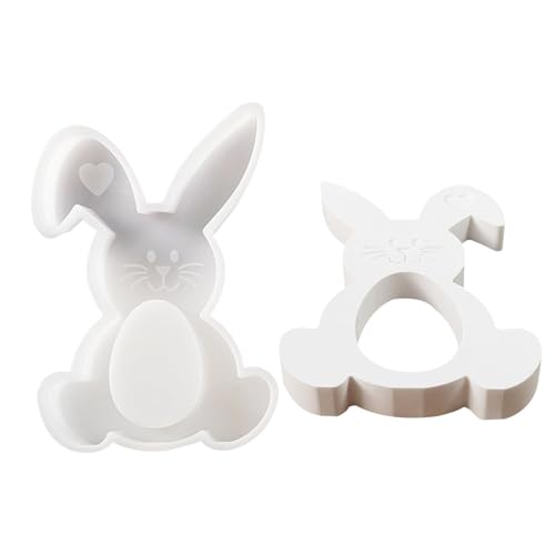 Silikonform Osterhase, Harzform Hase | Kerzenhalter mit Osterhase | Dekoration Handwerk Antihaft für Seife, Zement, Gips, Eposs Harz von Generic
