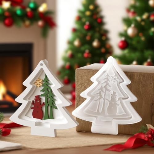 Silikonform Weihnachten Baum, Silikonformen Gießformen Weihnachten Weihnachtsbaum Gips zum Gießen Gießformen Silikon Weihnachten Silikonform Tannenbaum Gießform Weihnachten für DIY Weihnachtsdeko (A) von Generic