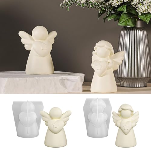 Silikonform Weihnachten Engel, 2 Stück Silikonformen Gießformen Weihnachten Gießformen Silikon Weihnachten Silikonform Wichtel Kerzenformen zum Gießen Silikonformen Kerzen für DIY Handwerk (A) von Generic