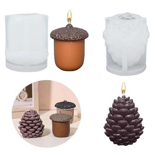 Silikonform Weihnachten Tannenzapfen, Silikonformen Gießformen Weihnachten Gießformen Silikon Weihnachten Gips zum Gießen Tannenzapfen Silikonform Dose mit Deckel Giessformen Silikon für DIY (A) von Generic