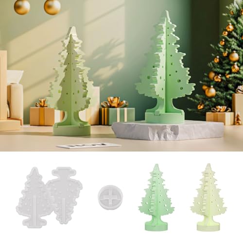 Silikonform Weihnachten Weihnachtsbaum, Silikonformen Gießformen Weihnachten Silikonform Tannenbaum Gips zum Gießen Gießformen Silikon Weihnachten Gießform Tannenbaum für DIY Weihnachtsdeko (A) von Generic
