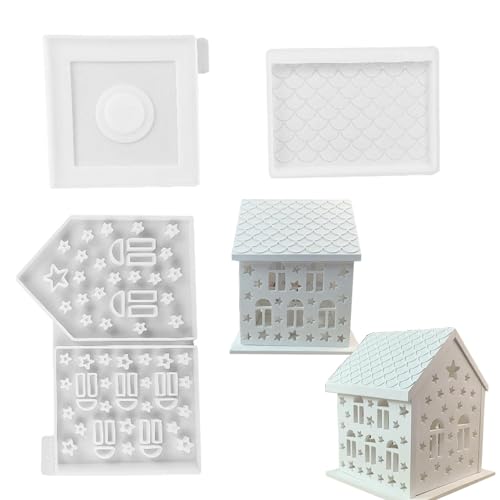 Silikonform für Häuser - Gießform für Häuser, Silikonform für Hausfiguren | Epoxidform für Häuser, Gießform für Hausharz, Epoxidform für Häuser, Formen von Generic