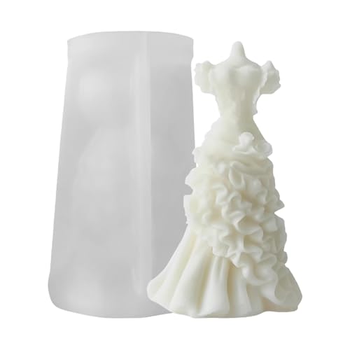 Silikonform für Hochzeitskleid, Seifenkerzen, Hochzeitskleid, Kunstharzgussform für Kerzenwachs von Generic