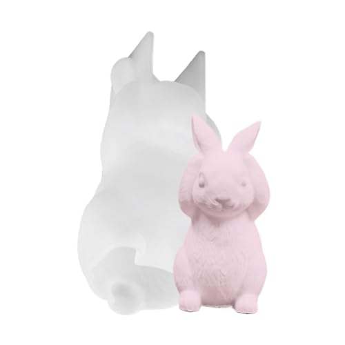 Silikonform für Kaninchenstatue: Kaninchenstatue, Silikon, für Fondant und Seife, Epoxidharz, für Erwachsene und Kinder, 1 Stück von Generic
