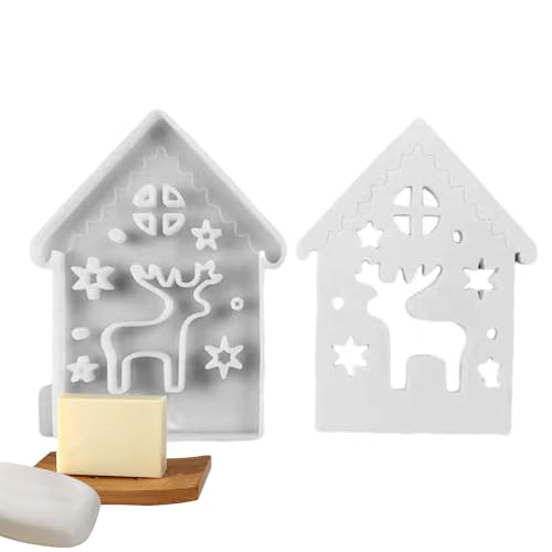 Silikonform für Kerzenhalter, Weihnachtsmotiv, Harzform, Silikon-Kerzenformen für festliche Heimdekoration, kreative Hauskerzenform, Weihnachtshausform, Silikonformen Silikonform für Kerzenhalter, Weihnachtsmotiv, Harzform, Silikon-Kerzenformen für festliche Heimdekoration, kreative Hauskerzenform, Weihnachtshausform, Silikonformen von Generic