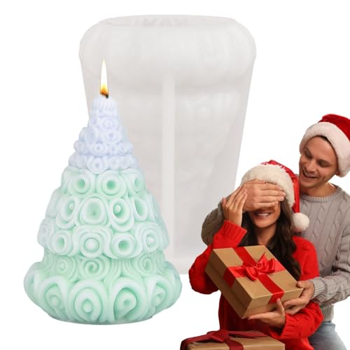Silikonform für Weihnachtsbaum, flexible Silikon-Gießformen – lebensmittelechte Formen für Urlaub, niedliche 3D-Gießformen für Aromatherapie, Kerzen, Gips, Kunstharz von Generic