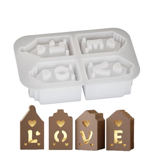 Silikonform zum Valentinstag – Love House Silikonform für Süßigkeiten, romantische Seifenherstellung, Silikonform für die Dekoration von Partys zu Hause, Dekoform von Generic
