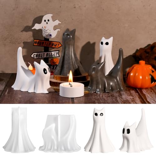 Silikonformen Gießformen Halloween, 2 Stück Geister Silikonform Halloween Gipsformen zum Gießen, Gießformen Silikon Helloween, Gießform Ghost Giessformen Silikon für DIY Geister Deko (Geist) von Generic