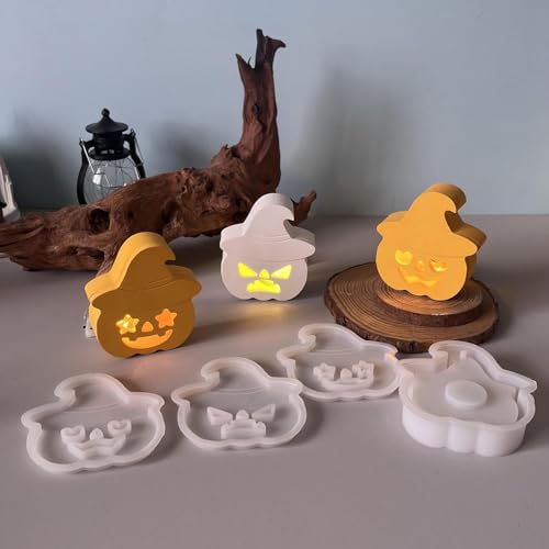 Silikonformen Gießformen Halloween Kürbis, 4 Stück Gießformen Silikon Halloween Kürbis mit Gesicht, Silikon Gießform Kürbis, Silikonform Helloween Gipsformen zum Gießen für DIY Kürbis Deko (A) Silikonformen Gießformen Halloween Kürbis, 4 Stück Gießformen Silikon Halloween Kürbis mit Gesicht, Silikon Gießform Kürbis, Silikonform Helloween Gipsformen zum Gießen für DIY Kürbis Deko (A) von Generic