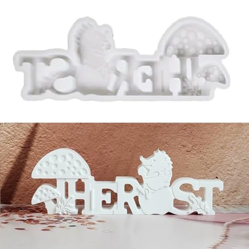 Silikonformen Gießformen Herbst, 3D Silikonform Herbst Kürbis Igel Kerzenformen Zum Gießen Gießformen Silikon Herbst Buchstaben Gießform Kürbis Igel Gips zum Gießen für DIY Herbst Deko (A) von Generic