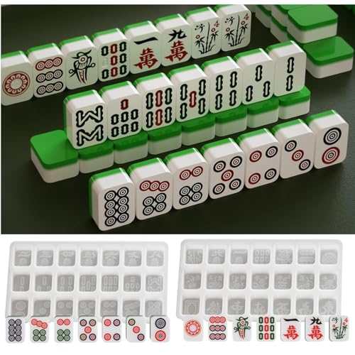 Silikonformen Gießformen Mahjong, 42 Stück Silikonform Mahjong Kerzenformen Zum Gießen, Gießformen Silikon Kerzenform Kit Giessformen Silikon Gipsformen zum Gießen für Bastelarbeiten, Gips (A) von Generic