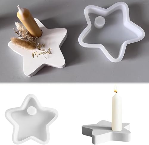 Silikonformen Gießformen Stern, Silikonform Stern Kerzenhalter Sterne Silikonform Weihnachten, Gießformen Silikon Sterne Gipsformen zum Gießen Gießform Stern Kerzenformen für DIY Kerzenhalter (Stern) von Generic