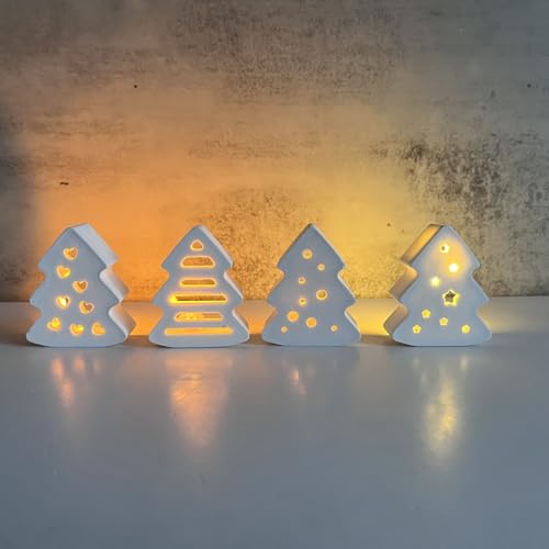 Silikonformen Gießformen Weihnachten, 4 Stück Silikonform Weihnachten Baum, Gießformen Silikon Gießform Kerzenform Weihnachten Giessformen Silikon Gipsformen Zum Gießen für DIY Gips Kerzen (Baun) von Generic