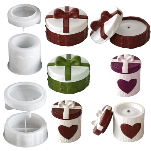 Silikonformen Gießformen Weihnachten, Gießformen Silikon Weihnachten Silikonform Weihnachten Liebe Aufbewahrungsbox mit Deckel Gipsformen zum Gießen Giessformen Silikon für DIY Gips (A) von Generic