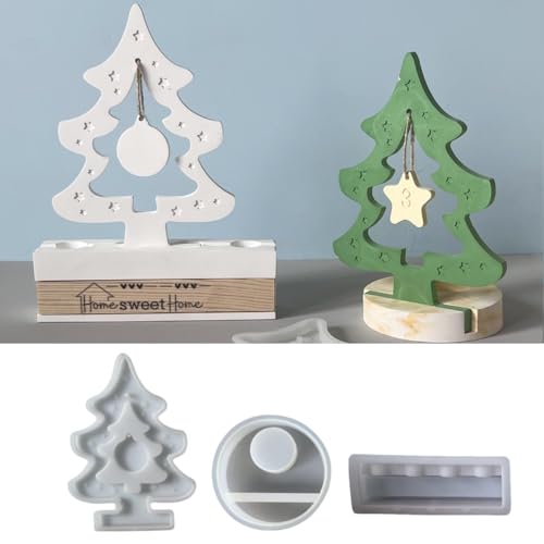 Silikonformen Gießformen Weihnachten, Silikonform Weihnachtsbaum Kerzenhalter mit Anhänger Gips zum Gießen Gießformen Silikon Weihnachten Baum Silikonform Weihnachten Kerzenhalter für DIY Kerzen (A) Silikonformen Gießformen Weihnachten, Silikonform Weihnachtsbaum Kerzenhalter mit Anhänger Gips zum Gießen Gießformen Silikon Weihnachten Baum Silikonform Weihnachten Kerzenhalter für DIY Kerzen (A) von Generic