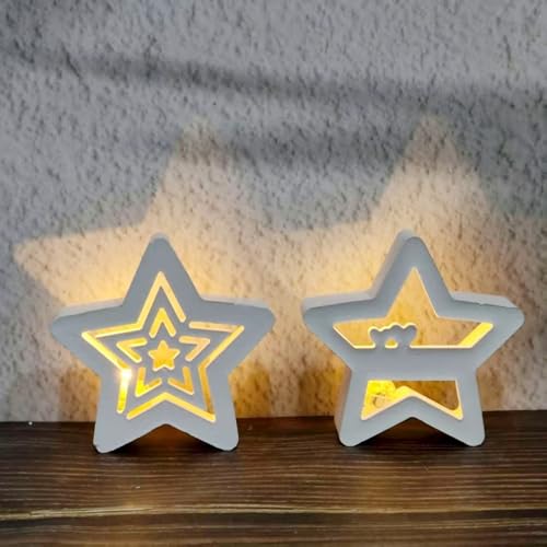 Silikonformen Gießformen Weihnachten Stern, 2 Stück Silikonform Weihnachten Stern, Gießformen Silikon Weihnachten Silikon Gießform Kerzenform Weihnachten Gipsformen Zum Gießen für DIY (A) von Generic