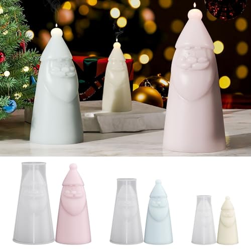 Silikonformen Gießformen Weihnachtsmann, 3 Stück Silikonform Weihnachten Weihnachtsmann Gipsform zum Gießen Gießformen Silikon Weihnachten Gießform Weihnachten Kerzenformen für DIY Gips Kerzen (A) von Generic