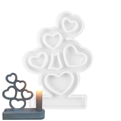 Silikonformen aus Kerzenharz - Love Silicone Candle Holder Gießformen | Arcial Crafts Epoxidharz, blaue Kerzenform aus Ton, Aromatherapie-Form von Generic