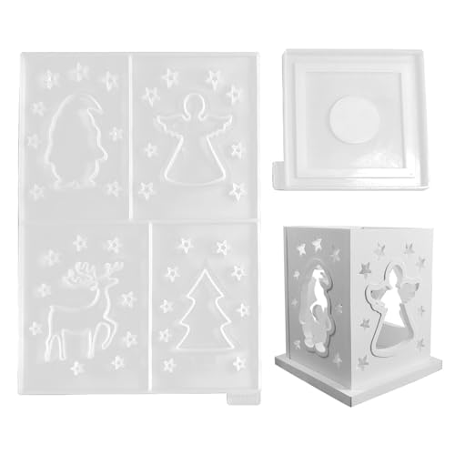 Silikonharz Formen für Weihnachtslaterne, Laternenform - Silikonformen für Heimdekoration | Zementgips Formen, Weihnachtsdekorationen für Epoxidharz von Generic
