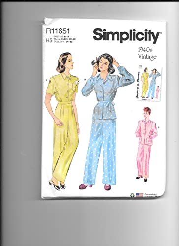 Simplicity Schnittmuster R11651, Größe H5 39-42 für Damen-Lounge-Top und Hose von Generic