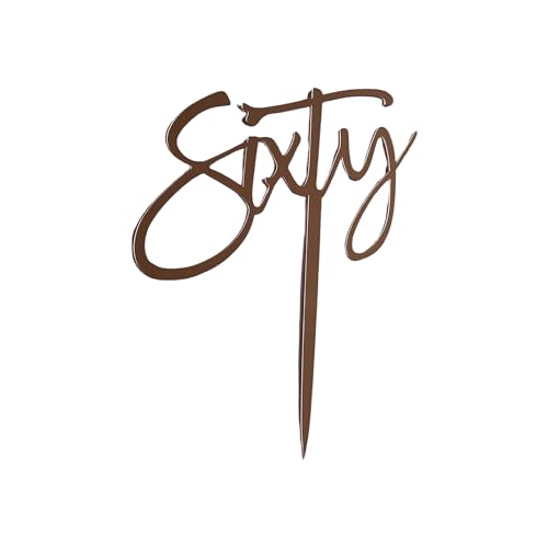 Sixty Tortenaufsatz zum 60. Geburtstag, Acryl, goldfarben, verspiegelt, elegant – Rosa, Roségold Sixty Tortenaufsatz zum 60. Geburtstag, Acryl, goldfarben, verspiegelt, elegant – Rosa, Roségold von Generic