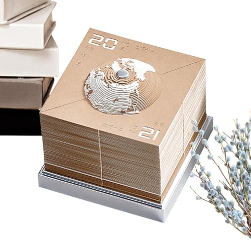 Skulptur mit Abreißkalender - Papier Skulptur Kalender Art Earth Kalender | Kunstkalender Memo Pad 2024, Art Time Kalender für Geschenke von Generic