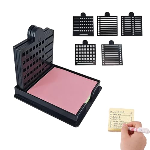 Smarter Sticky Note Kit, Sticky Note Holder + 5 Versatile Templates – Organize Notes, Boost Productivity & Master Daily Planning, Perfect for to-do Lists, Home, Office (Black) von Generic