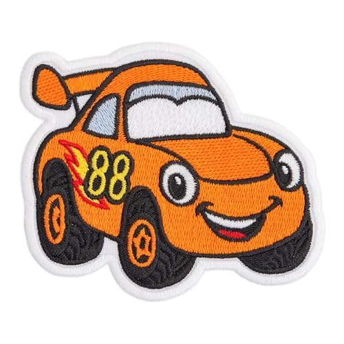 Smiling Cartoon Race Car Iron on Patch - Bright Orange Embroidered Appliqué for Kids Jackets, Backpacks, Lunchboxes & DIY Clothing Crafts, Sew or Iron Badge 3.94 × 8.4 cm Smiling Cartoon Race Car Iron on Patch - Bright Orange Embroidered Appliqué for Kids Jackets, Backpacks, Lunchboxes & DIY Clothing Crafts, Sew or Iron Badge 3.94 × 8.4 cm von Generic