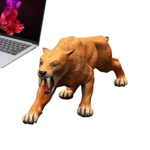 Smilodon-Figur, Safaritiere Mit Realistischer Form | Altes Tierspielzeug Kuchen Toppers Cupcake Dekorations Geburtstagsgeschenk Kinder ab 3 Jahren von Generic