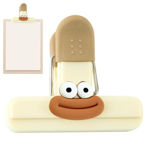 Snack Clip zum Versiegeln von Snacks, Cartoon-Notebook-Klemme, wiederverwendbare Lebensmittelversiegelungsklemme | Bunte Lesezeichen-Papierklemme für Papier, Snacks, Notizen, Verpackungen von Generic