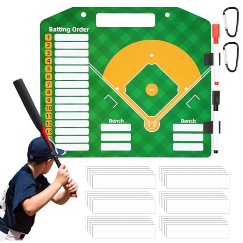 Softball-Aufstellungstafel für Dugout,Baseball-Aufstellungstafel - Baseball-Coaching-Board - Magnetische Softball-Aufstellungstafel mit 2 Markern für die Anzeige von von Generic