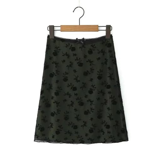 Sommer-Damenrock mit Blumenmuster, Netzstoff, dehnbar, knielanger Rock mit niedriger Taille, wie abgebildet, L Sommer-Damenrock mit Blumenmuster, Netzstoff, dehnbar, knielanger Rock mit niedriger Taille, wie abgebildet, L von Generic