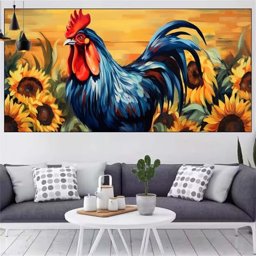 Sonnenblume Diamond Painting xxl 100x200cm Diamond Painting Erwachsene Hahn Diamant Malerei Set,Mosaikherstellung Malen Nach Zahlen Cross Stickerei Kunst Leinwand Malerei Kits,Gifts Frauen CN-1081 von Generic
