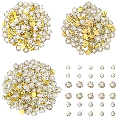 Sonnenblumen-Nähzubehör, Perlen-Strasssteine, Kristallglas, Edelstein, Strasssteine für Kleidung, Schuhe, Hüte, Ohrringe, Gürtel, Nähzubehör, 300 Stück (Perlweiß) von Generic